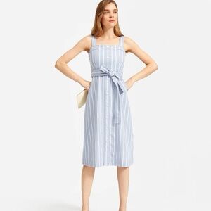 Everlane Cotton Weave Picnic Striped Tank Top Dress Size 00 NWOT